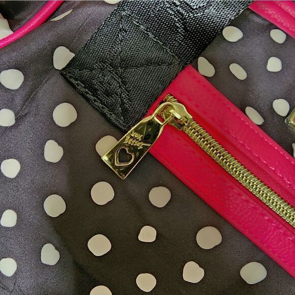 Betsey Johnson striped polka dot weekender duffel bag - Picture 13 of 14